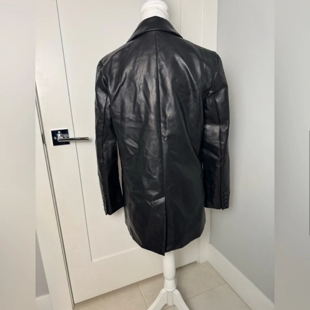 Rebecca Minkoff Black Lambskin Leather Blazer/Size Small - Picture 7 of 10